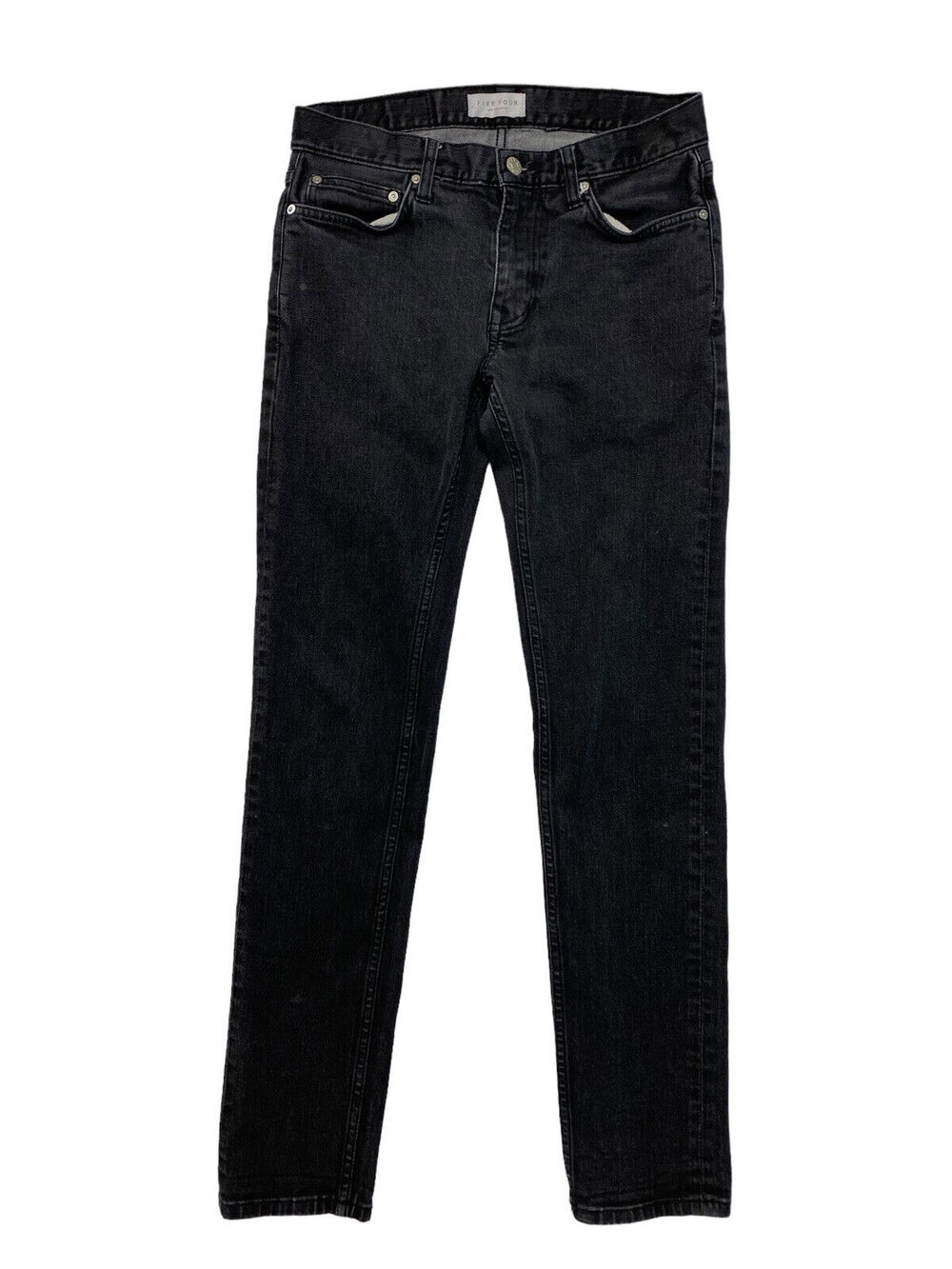 FIVE FOUR Newington Black Slim Fit Straight Leg Mens Jeans Size 29 Denim